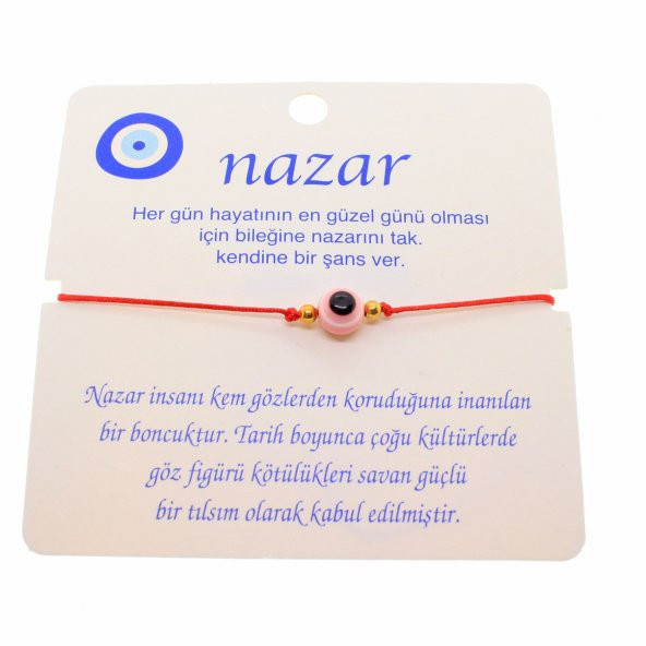 Altın Renk İp Karışık Göz Nazar İp Bileklik - 1808 - 6