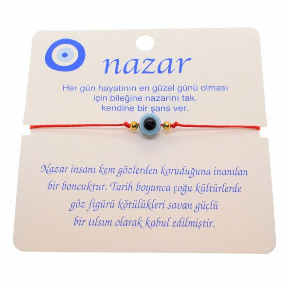 Altın Renk İp Karışık Göz Nazar İp Bileklik - 1808 - 8