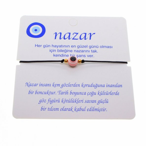 Altın Renk İp Karışık Göz Nazar İp Bileklik - 1808 - 9