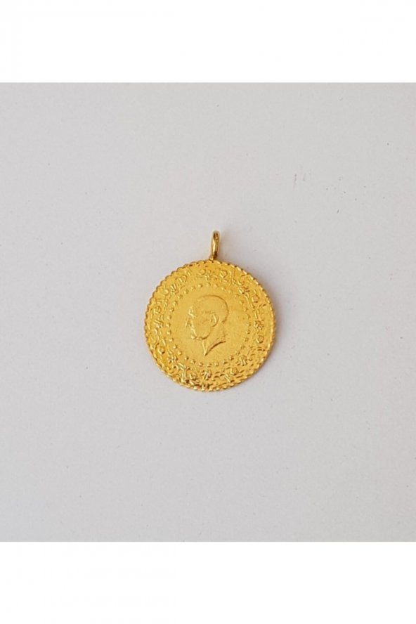 22 Ayar Altın Kaplama Kulplu Tarihli Imitasyon Çeyrek Altın - 201