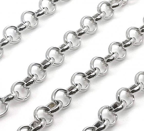 Gümüş Kaplama Gemici Doc Zincir Kolye - 317 - 2