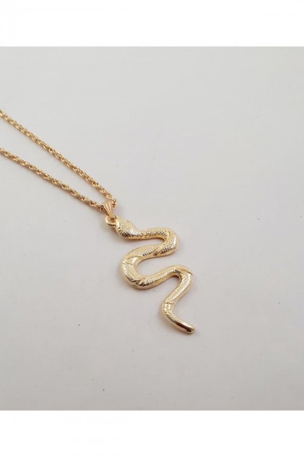 Yılan Figürlü Gold Kolye - 273 - 4