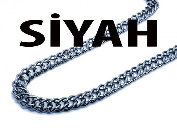 Kalın 6Mm Sık Aralıklı Yassı Zincir Siyah Renk - 346 ürün görseli 1