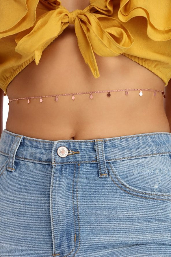 Kadın Made For Sun Pullu Bel Zinciri Vücut Takısı Rose - 414 - 2