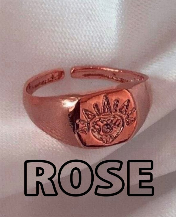 Göz Detaylı Minimal Yüzük Rose Renk - 426