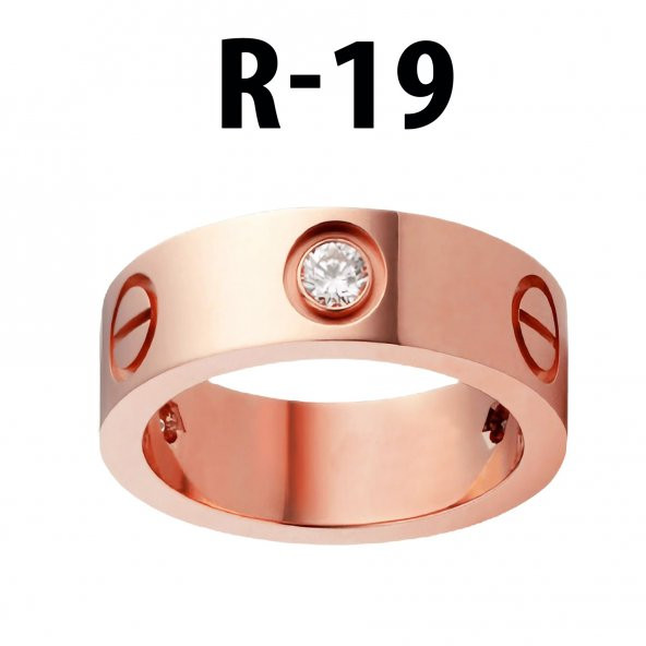 Kartier Taşlı Yüzük Rose Renk 19 Numara - 548