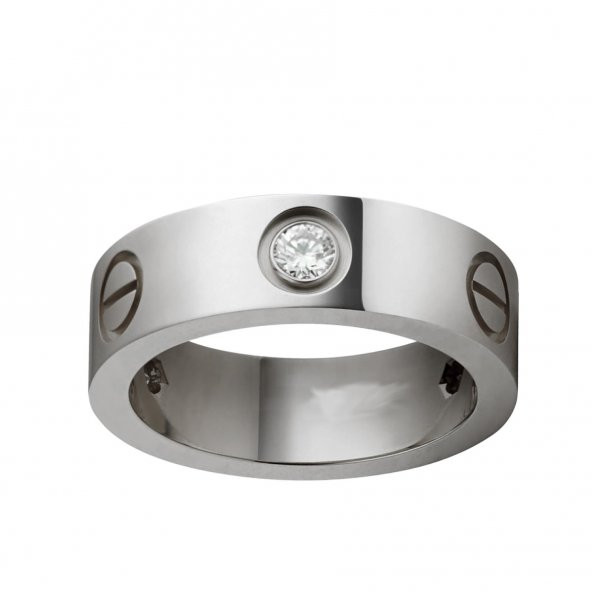 Kartier Taşlı Yüzük Silver Renk 18 Numara - 551 - 2