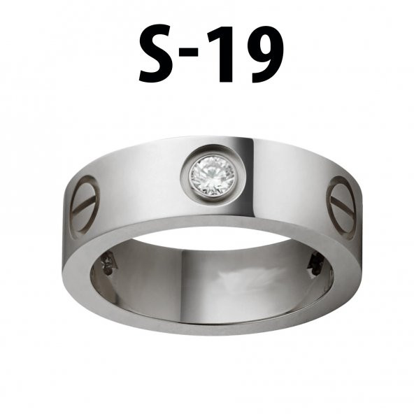 Kartier Taşlı Yüzük Silver Renk 19 Numara - 552