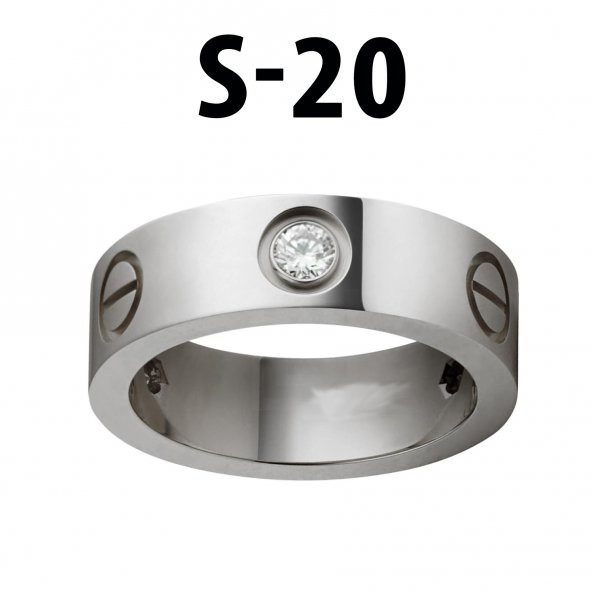 Kartier Taşlı Yüzük Silver Renk 20 Numara - 553 - 1