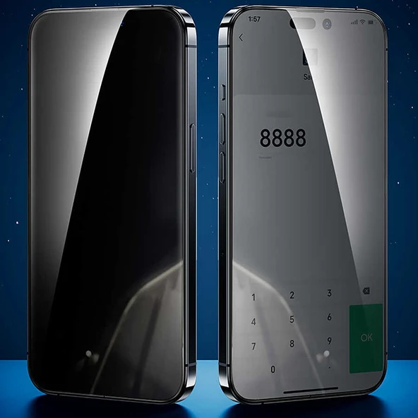 Vendas iPhone 14 Plus Uyumlu (14 Plus) Tam Uyumlu 0.3mm V-Pro Gizleyen Privacy Hayalet Ekran Koruyucu 2 Adet - 3