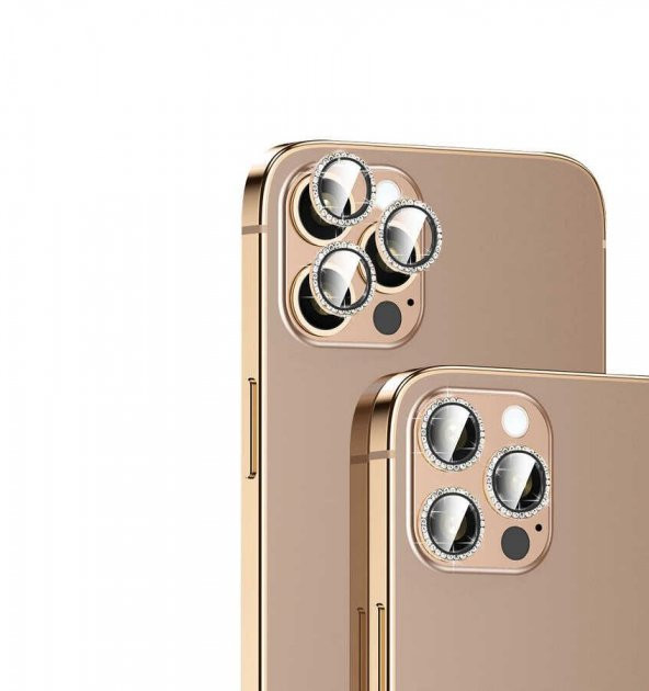 Apple iPhone 14 Pro Max CL-06 Renkli Taşlı Kamera Lens Koruyucu