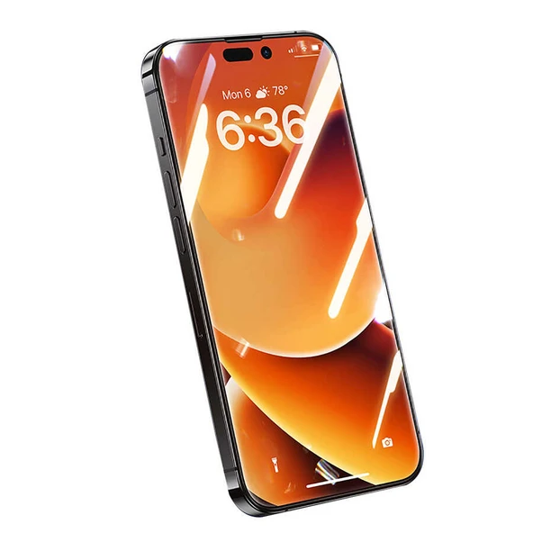 Vendas iPhone 14 Pro Uyumlu (14 Pro) 0.3mm V-Pro Hidrofibik Tempered Cam Ekran Koruyucu 2 Adet