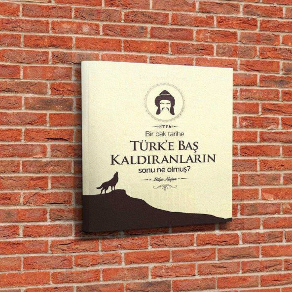 Bilge Kagan Türk - Bozkurt - Göktürkçe - Vektör Kanvas 30x30 Tablo - 1