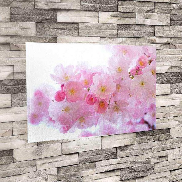 Japonya Kiraz ağacı Çiçekleri -Doğa 50x70cm Dekoratif Kanvas Tablo - 1