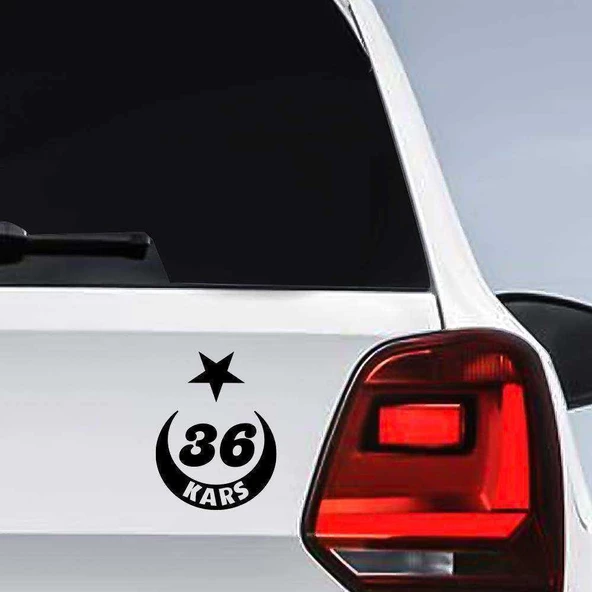 Ay Yıldız Kars Plakası 36 Sticker, Oto, Araba, Araç, Etiket, Aksesuar