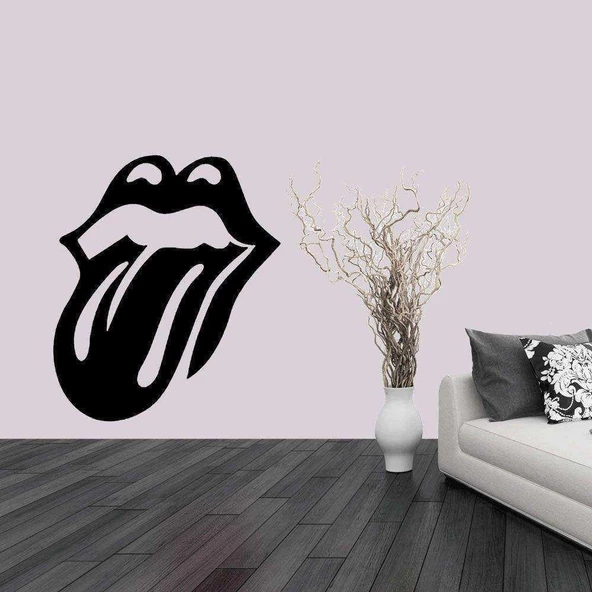 Rolling Stones Silüeti Dekoratif Duvar Sticker, Çıkartma