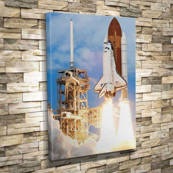 Uzay Yolcuları-Roket Kalkış Anı 50x70cm Dekoratif Kanvas Tablo