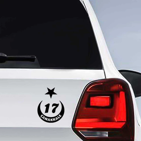Ay Yıldız Çanakkale Plakası 17 Sticker, Oto, Araba, Araç, Etiket, Aksesuar