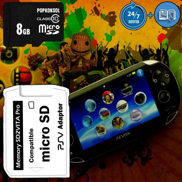 Sd2Vita Adaptör 8GB Hafıza Kartı Seti 3.65 Enso Yükleme Rehberi PS Vita Oyun Hafıza Kartı Set
