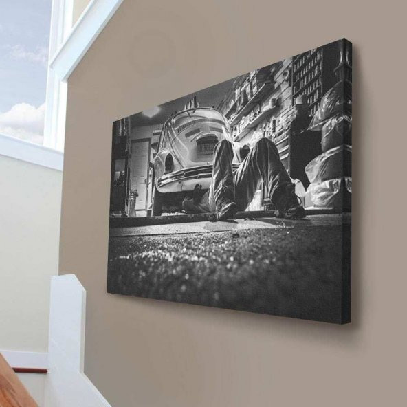 Oto - Araç -Araba - Tamirhane - Bakım - 70x100cm Dekoratif Kanvas Tablo