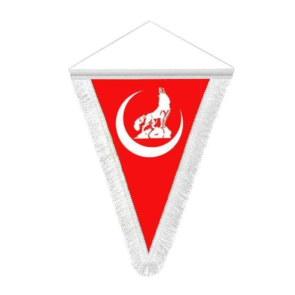 Bozkurt Hilal Kırmızı Hatıra Üçgen Flama Bayrak