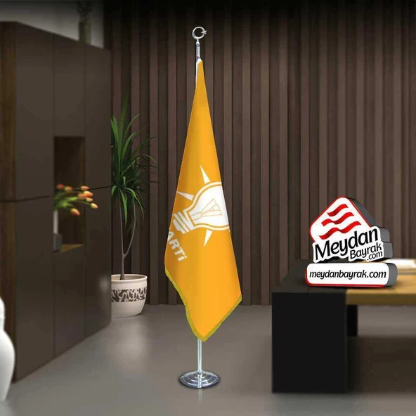 Adalet ve Kalkınma Partisi AKP Bayrak -Ofis -Makam-Toplantı Odaları -Direkli -Saçaklı Makam Bayrağı - 1