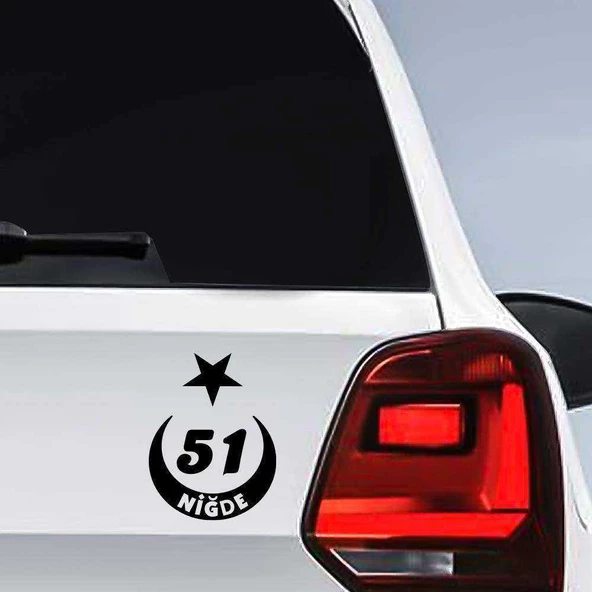 Ay Yıldız Niğde Plakası 51 Sticker, Oto, Araba, Araç, Etiket, Aksesuar