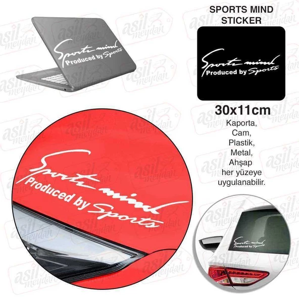 Sports Mind Sticker Beyaz - Oto, Araba, Etiket, Aksesuar, Tuning, Modifiye, Arma