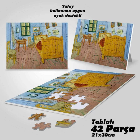 Asil Hobi The Bedroom - Yatak Odası Yapboz- Ayak Destekli Çerçeveli 42 Parça Puzzle