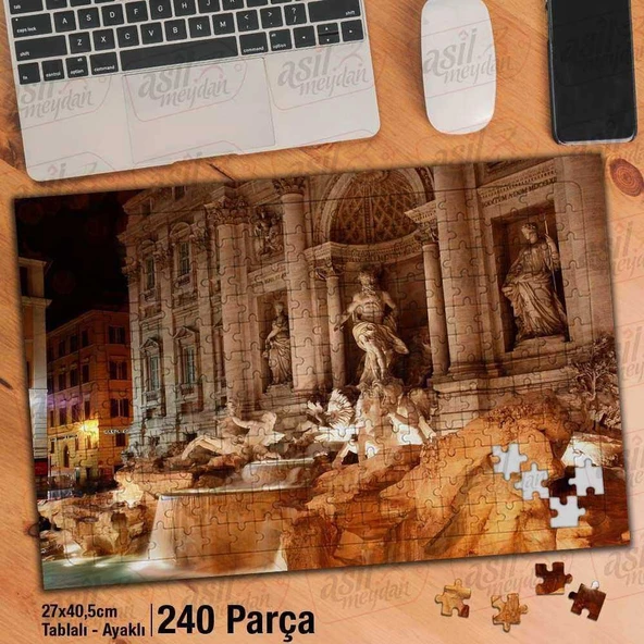Asil Hobi Roma -İyalya -Anıt -Heykel -Tatil -Mimari Yapboz -Ayak Destekli Çerçeveli 240 Parça Puzzle