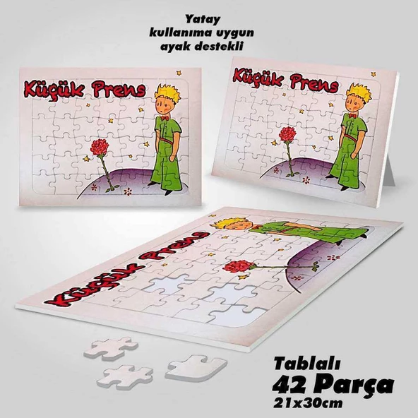 Asil Hobi Küçük Prens -Yapboz - Ayak Destekli Laminasyonlu Çerçeveli 42 Parça Puzzle