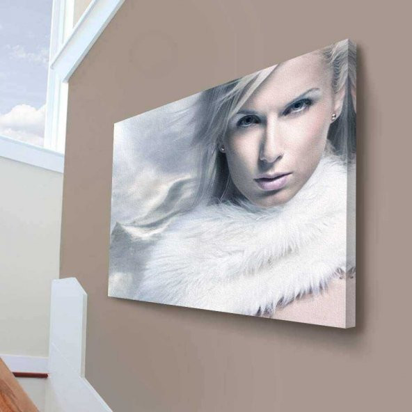 Kürk - Güzel sanat portresi - Saç Tasarım -Makyaj - Kuaför - 70x100cm Dekoratif Kanvas Tablo