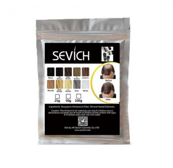 SEVİCH TOPPİK 100 GR ORTA KAHVE ( MED BROWN ) TOPİK SAÇ TOZU SAÇ FİBERİ KERATİN - 5