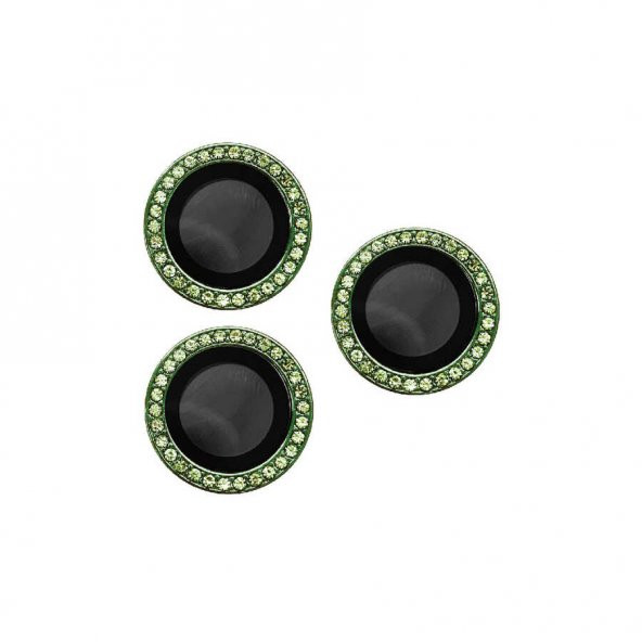 Apple iPhone 11 Pro CL-06 Renkli Taşlı Kamera Lens Koruyucu - 9