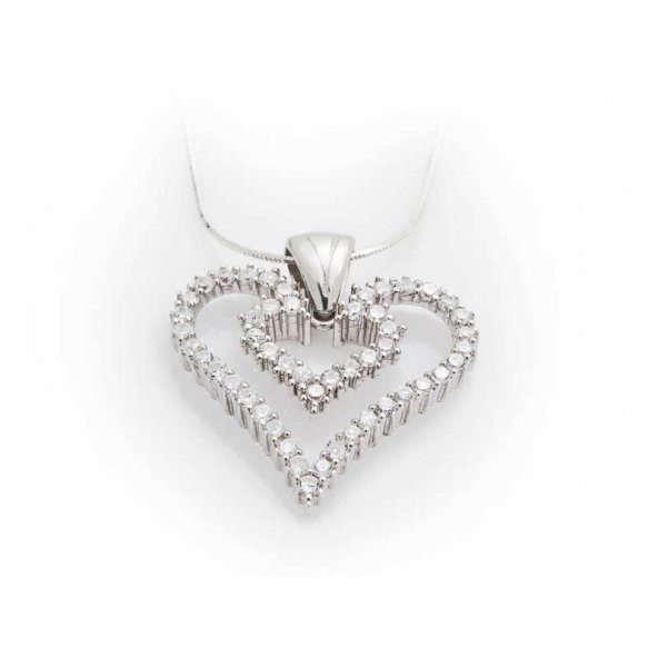 925 Ayar Gümüş Kalpli Kadın Gümüş Kolye ürün görseli