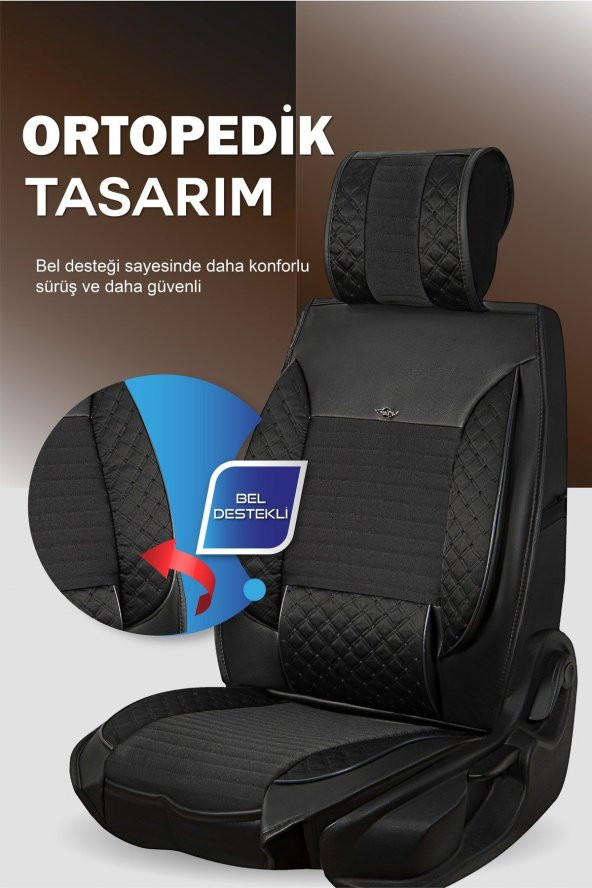 ACKSTRP3ELTSYH001-248 Alfa Romeo Stelvio Lüks Deri Oto Koltuk Kılıfı Ön/Arka Set - 4