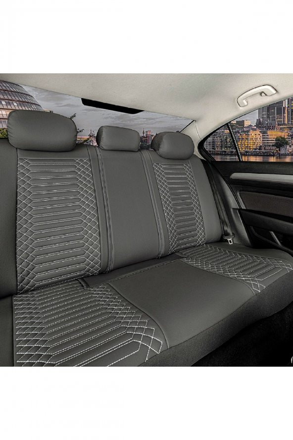 ACKSTRP2EXCFÜME001-62 Fiat Egea Sedan Lüks Deri Oto Koltuk Kılıfı Ön/Arka Set EXCLUSIVE - 3