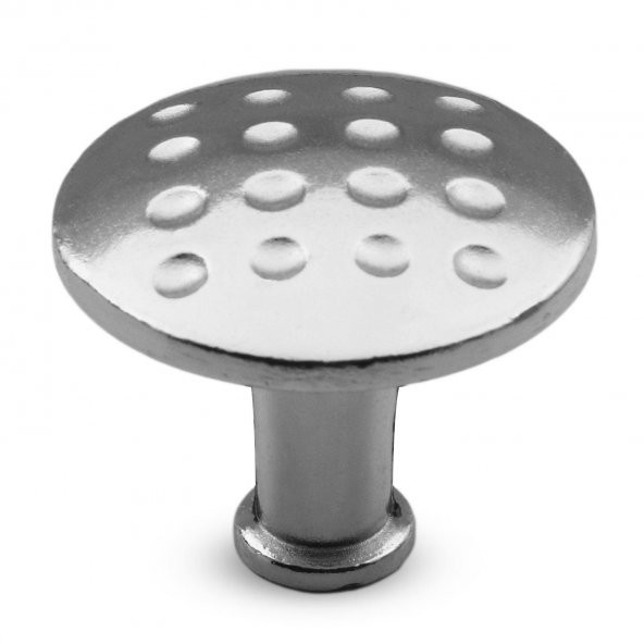 Düğme Noktalı Çekmece Dolap Kapak Kulpu Kulbu Krom Metal Kulp - Resim 2