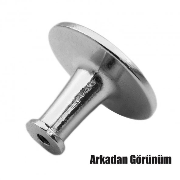 Düğme Noktalı Çekmece Dolap Kapak Kulpu Kulbu Krom Metal Kulp - Resim 5