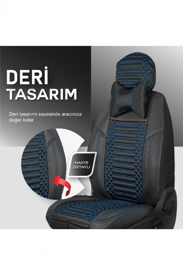 ACKSTREXCSYHMAVİ001-72 
Fiat Uno Lüks Deri Oto Koltuk Kılıfı Ön/Arka Set EXCLUSİVE - 4
