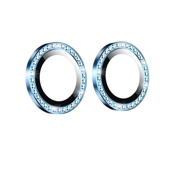 Apple iPhone 12 CL-06 Renkli Taşlı Kamera Lens Koruyucu - Resim 2