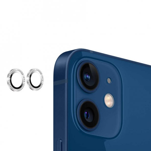 Apple iPhone 11 CL-06 Renkli Taşlı Kamera Lens Koruyucu