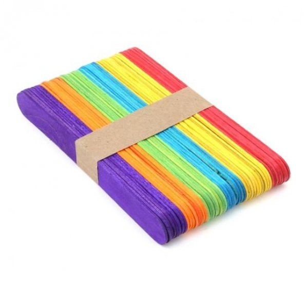 Renkli Dil Çubuğu Geniş 50 li 14x1,8cm ürün görseli 1