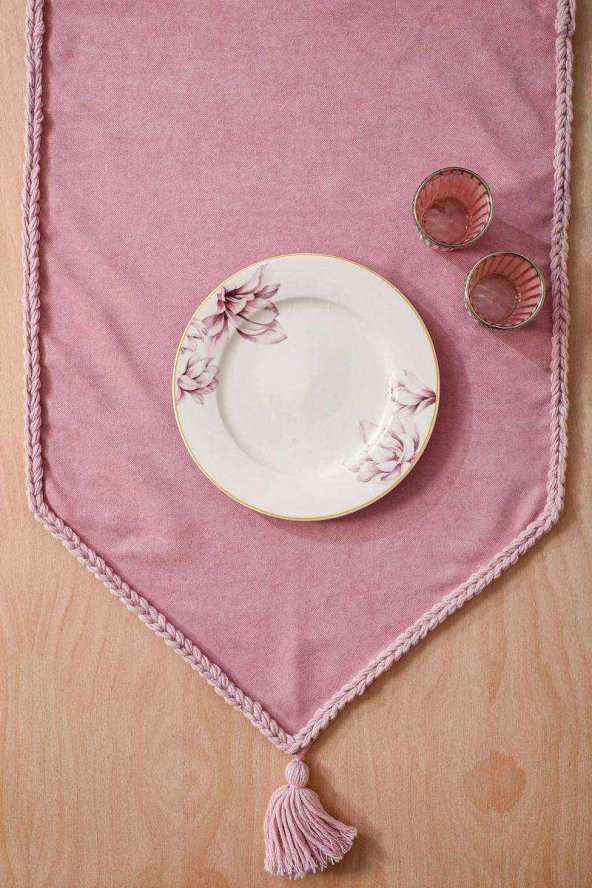 90X30 Püsküllü Runner Pembe - 2
