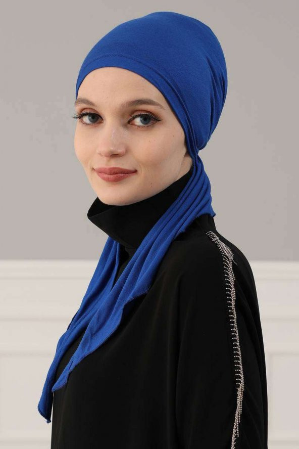 Penye Bandana Saks Mavi - 3