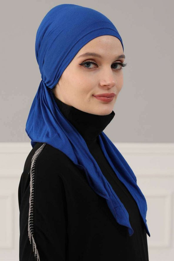 Penye Bandana Saks Mavi - 5