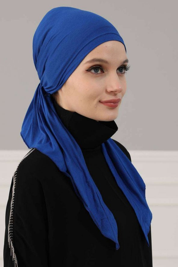 Penye Bandana Saks Mavi - 7