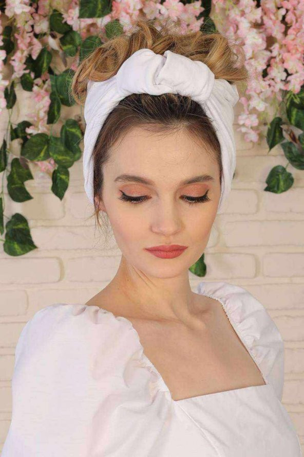 Bandana Saç Bandı Beyaz - 4