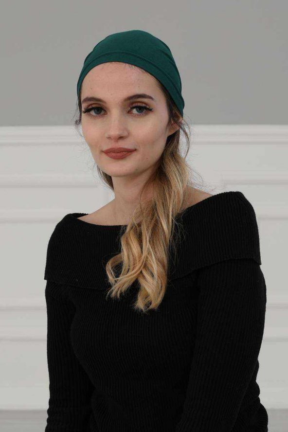 Büzgülü Penye Bandana Yeşil