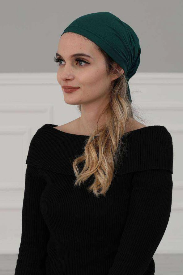 Büzgülü Penye Bandana Yeşil - 3